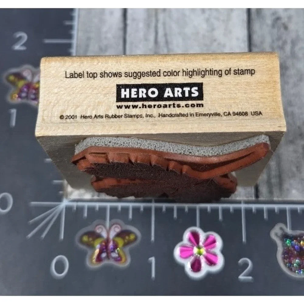 Hero Arts Poetic Leaf Prints E2241 Rubber Stamp Wood #J70